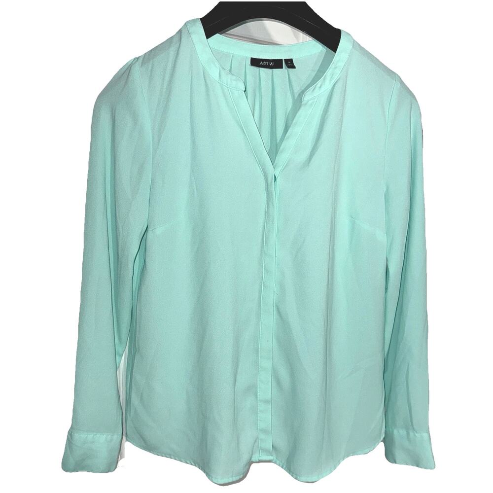Apt. 9 Mint Green Button Front Blouse XL